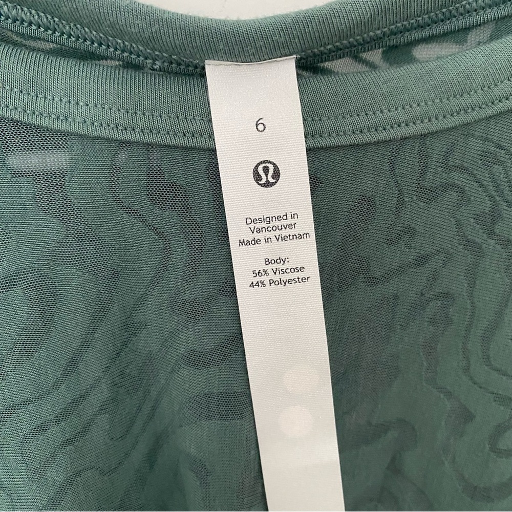 Lululemon Crescent Tee *Veil Tidewater Teal Size 6 - Picture 7 of 10